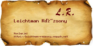 Leichtman Rázsony névjegykártya